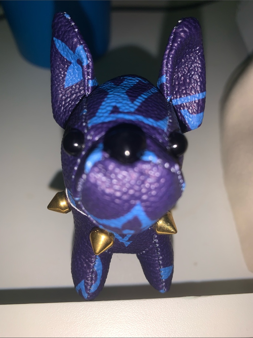 Monogram French bulldog purse/bag charm keychain